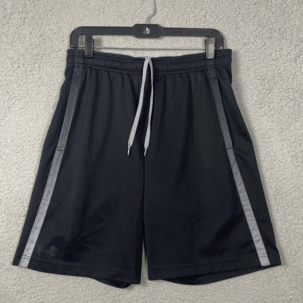 Under Armour Gym Shorts Men Sz Med Pull On Athletic Heat Gear Loose 9" Pockets